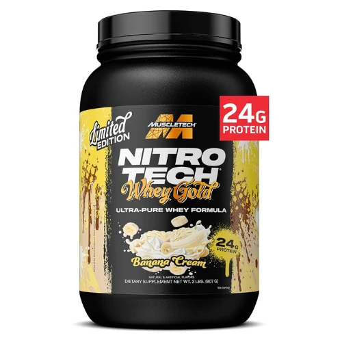 Muscletech Nitro Tech Whey Gold, Banana Cream flavour, 2 LBS