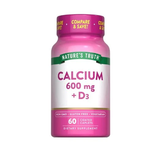 Nature's Truth Calcium 600 mg + Vitamin D3, 60 Coated Caplets
