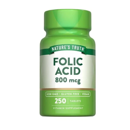 Nature's Truth Folic Acid 800 mcg Tablets - 250 Tablets