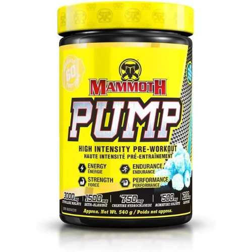 Mammoth, Pump High Intensity Pre-Workout, 60 Servings,