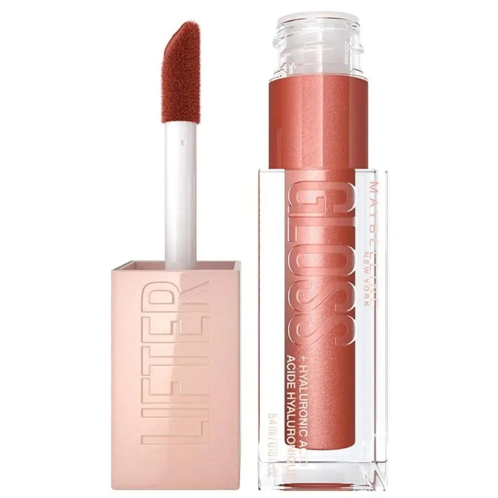 Maybelline New York Lifter Gloss, Lip Gloss With Hyaluronic Acid, 009 Topaz