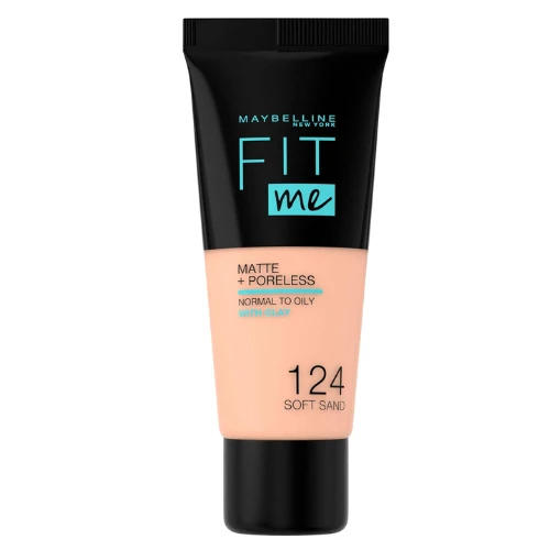 Maybelline Fit me Matte + Poreless Glass Foundation-124 Soft Sand