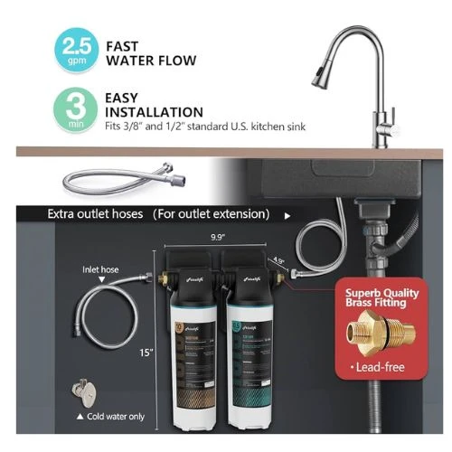 Free Cool ABS Two Stage Kitchen Water Purifier - FCWS-23 Free Cool FCWS‑23 – Compact Two-Stage Kitchen Water Purifier | Sediment & Carbon Filtration