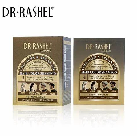 Dr. Rashel Collagen & Argan oil hair color shampoo (Dark Brown) 25ml*10pcs