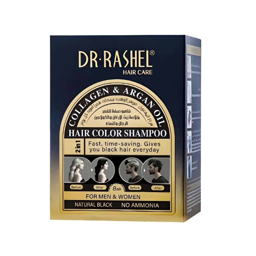 Dr. Rashel Collagen & Argan oil hair color shampoo (Natural Black) 25ml*10pcs