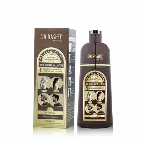 Dr. Rashel Collagen & Argan oil hair color shampoo (Dark Brown) 400ml