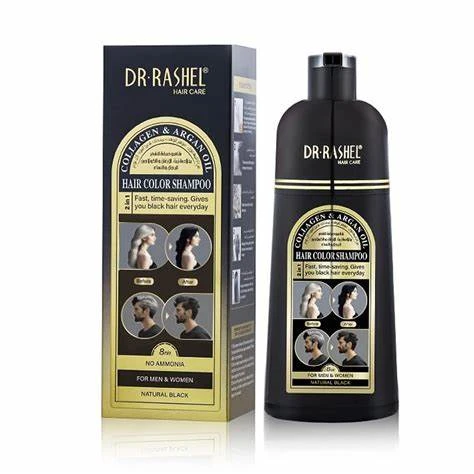 Dr. Rashel Collagen & Argan oil hair color shampoo (Natural Black) 400ml