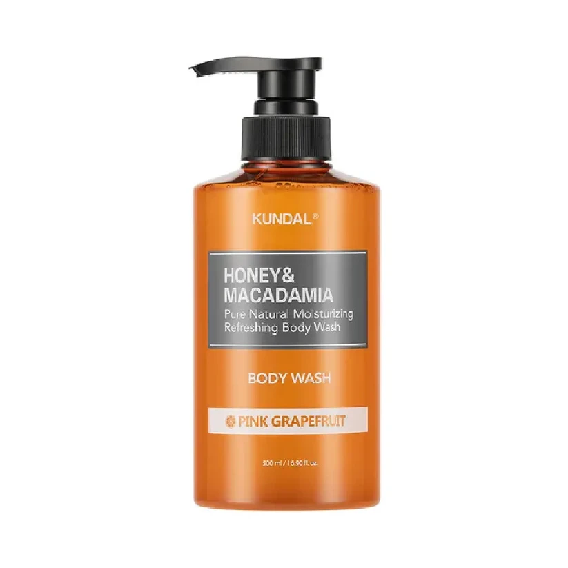 KUNDAL HONEY & MACADAMIA PURE BODY WASH 500ML - PINK GRAPEFRUIT