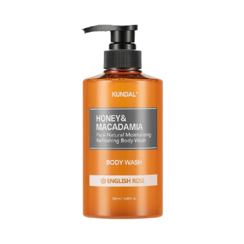 KUNDAL HONEY & MACADAMIA PURE BODY WASH 500ML - ENGLISH ROSE