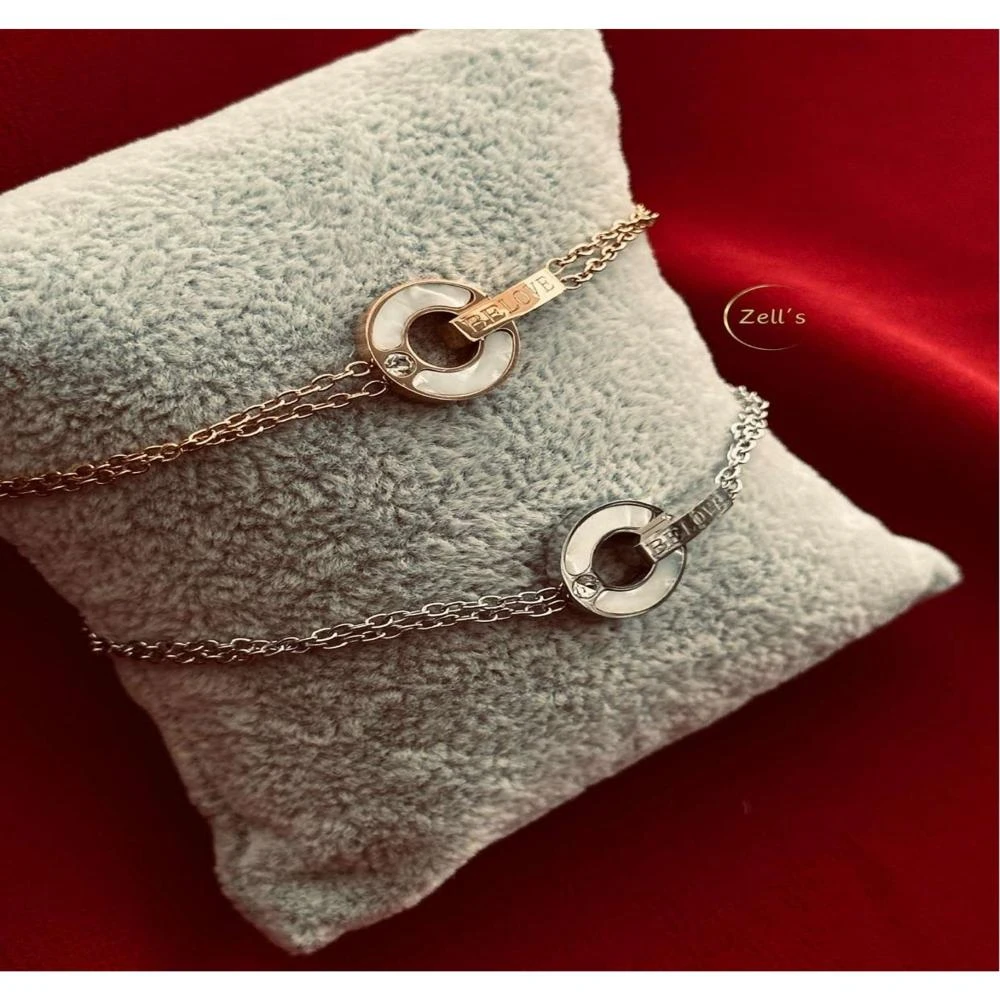 Zell’s Dual “Be Love” Circle Charm Bracelets – Gold & Silver Set