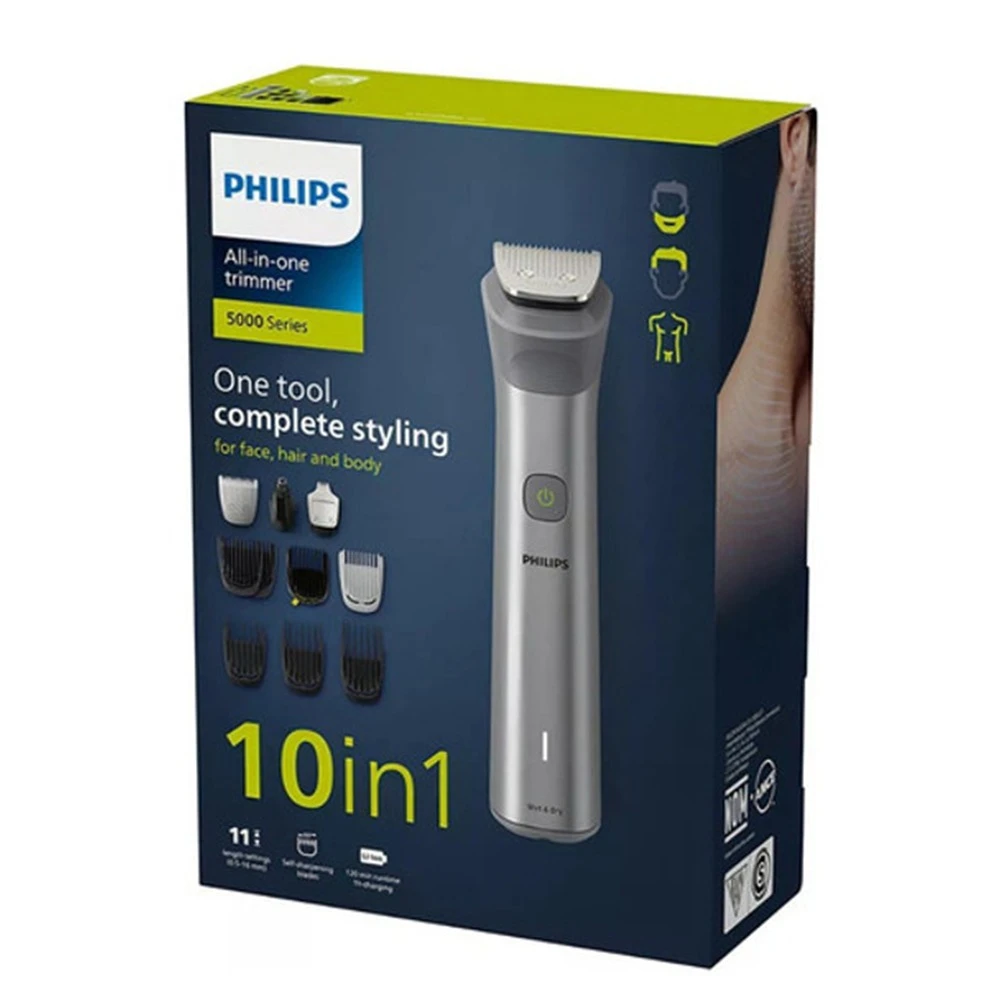 Philips 10-in-1 All-in-One Trimmer – Face, Hair & Body Grooming Kit (5000 Series)