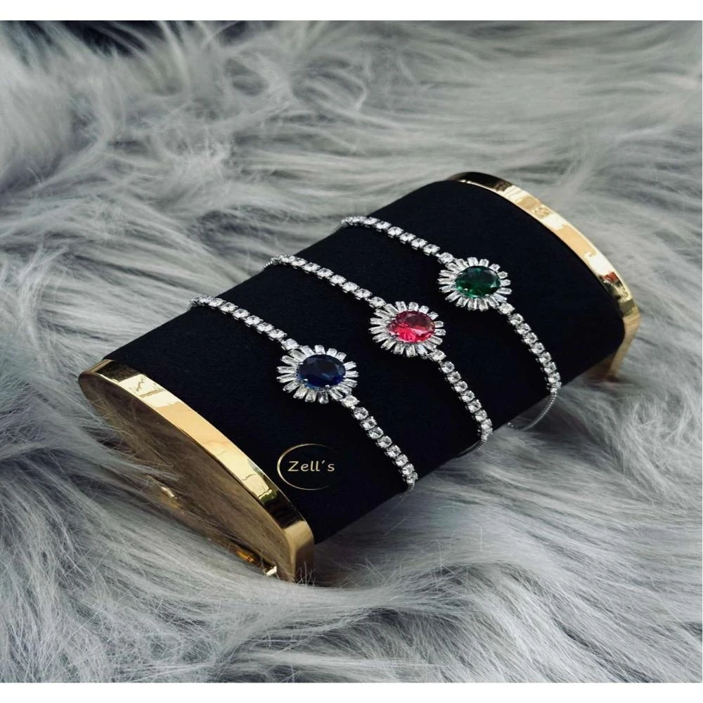 Zell’s Radiance Trio Bracelet Set – Sapphire, Ruby & Emerald