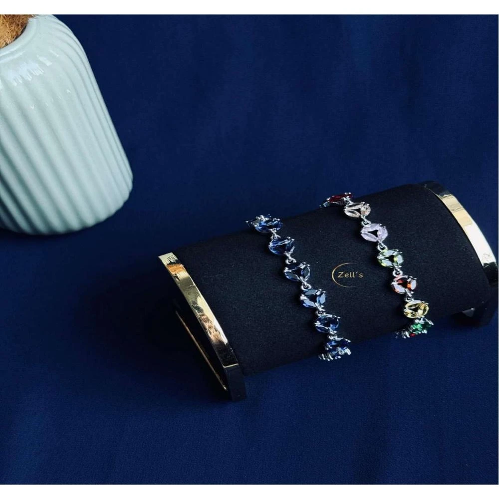 Zell’s Marquise Gemstone Twin Bracelet Set – Sapphire & Multicolour