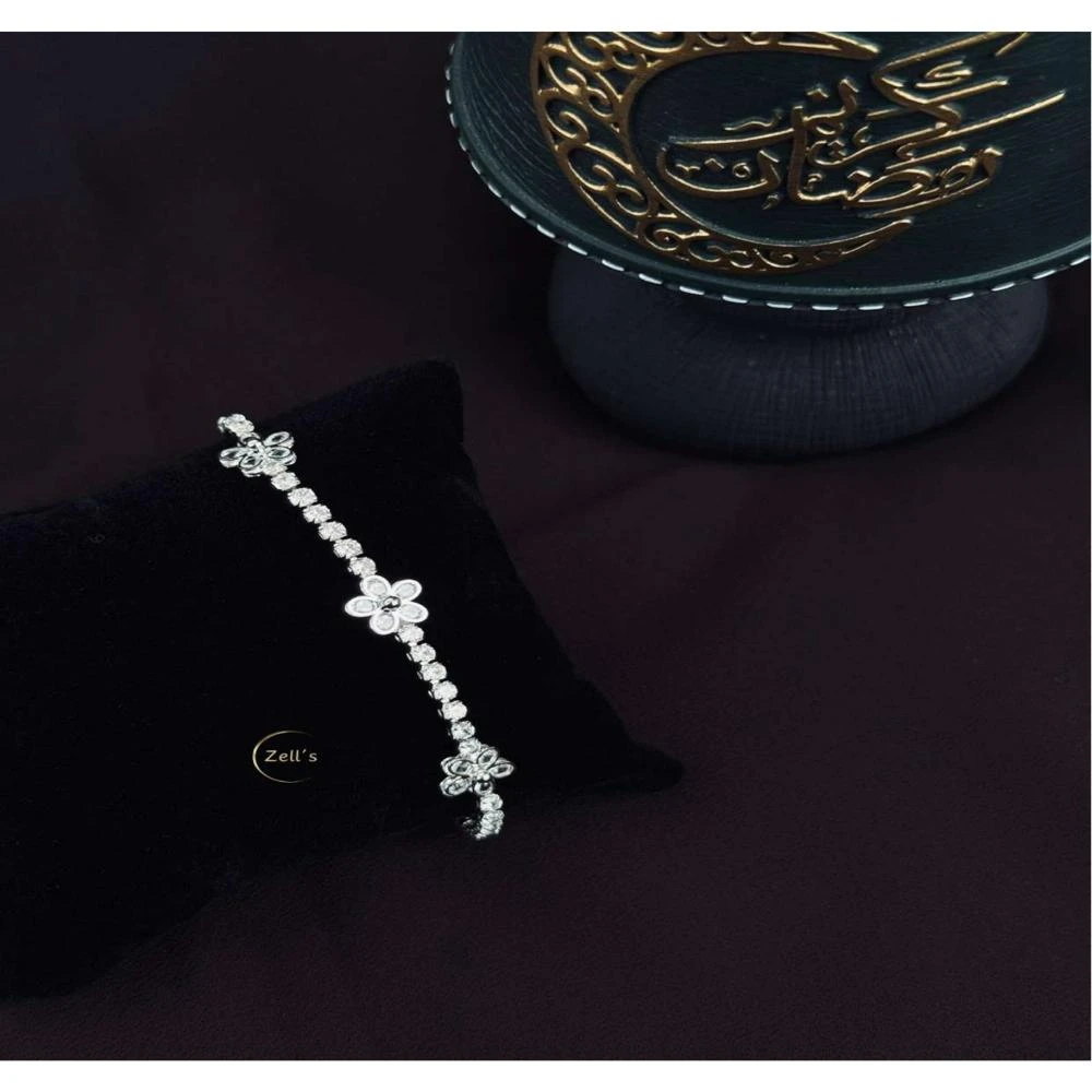 Zell’s Crystal Blossom Silver Bracelet